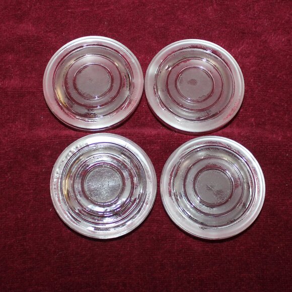 Vintage glass furniture coasters - set of 4 - Picture 2 of 3